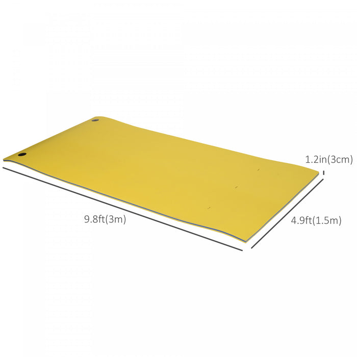 HOMCOM 10' x 5' Roll-Up Pool Float Pad for Lakes, Oceans, & Pools, Water Mat for Playing, Relaxing & Recreation, Yellow