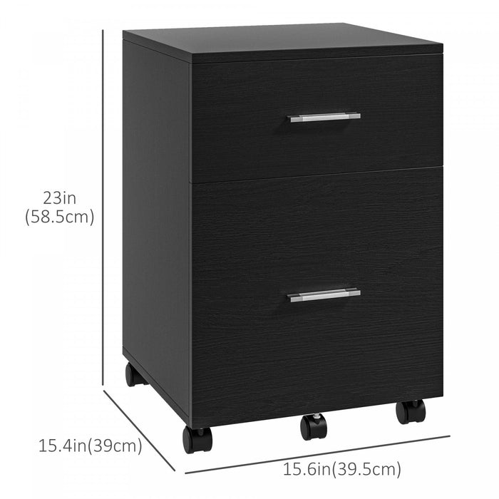 Vinsetto Filing Cabinet For Letter Or A4 Files W/ 2 Drawers Casters