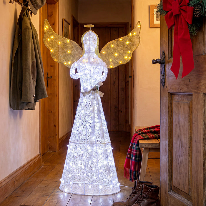 Outsunny 5ft Lighted Christmas Praying Angel Decoration with 180 LED Lights