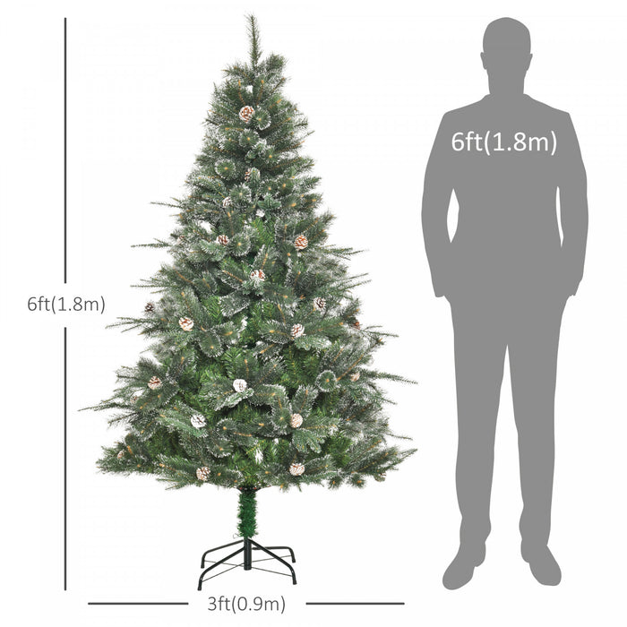 Homcom 6ft Artificial Christmas Tree With 679 Branch Tips