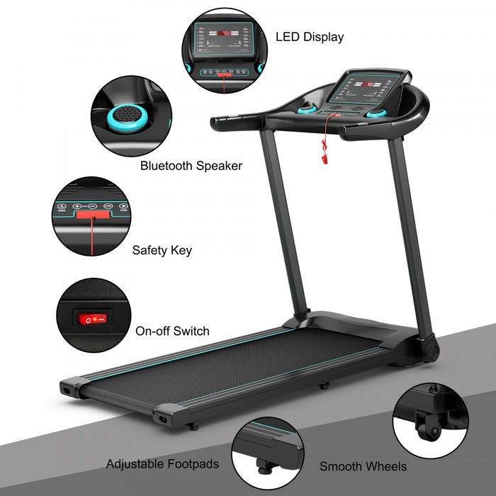 Superfit 2.25hp Electric Running Machine Treadmill Bluetooth Speaker App Control