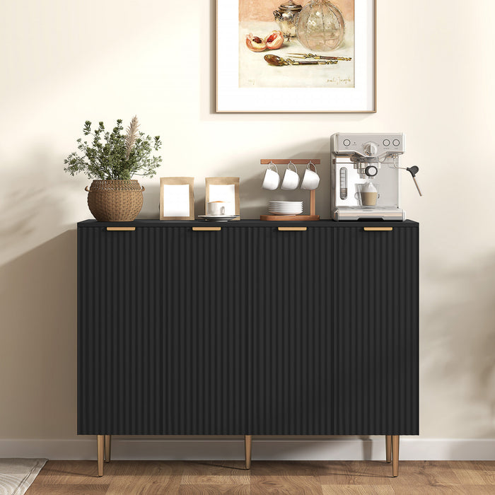 HOMCOM Sideboard Buffet Cabinet w/ Adjustable Shelves, Black