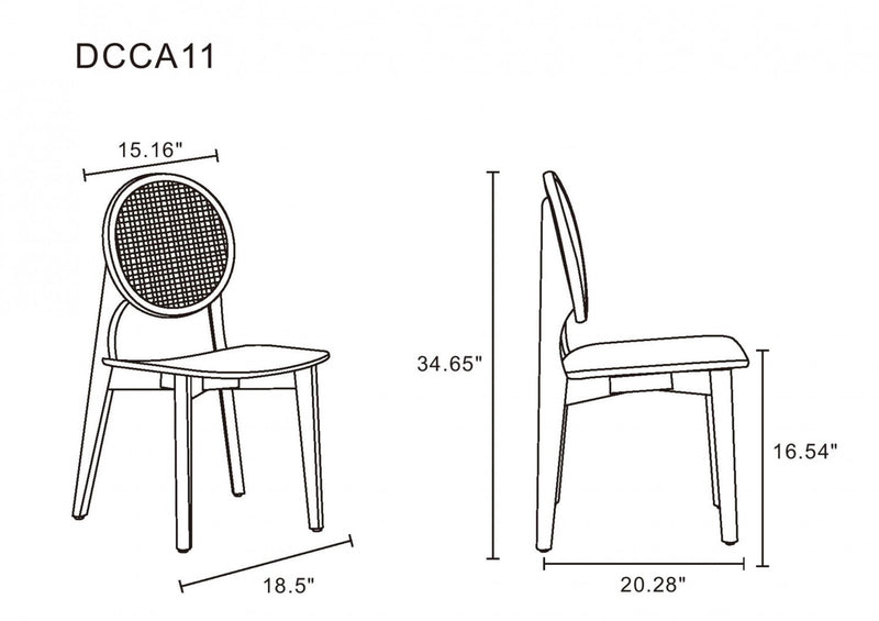 Versailles Industry Chic Wood Dining Chair in Natural - Set of 4