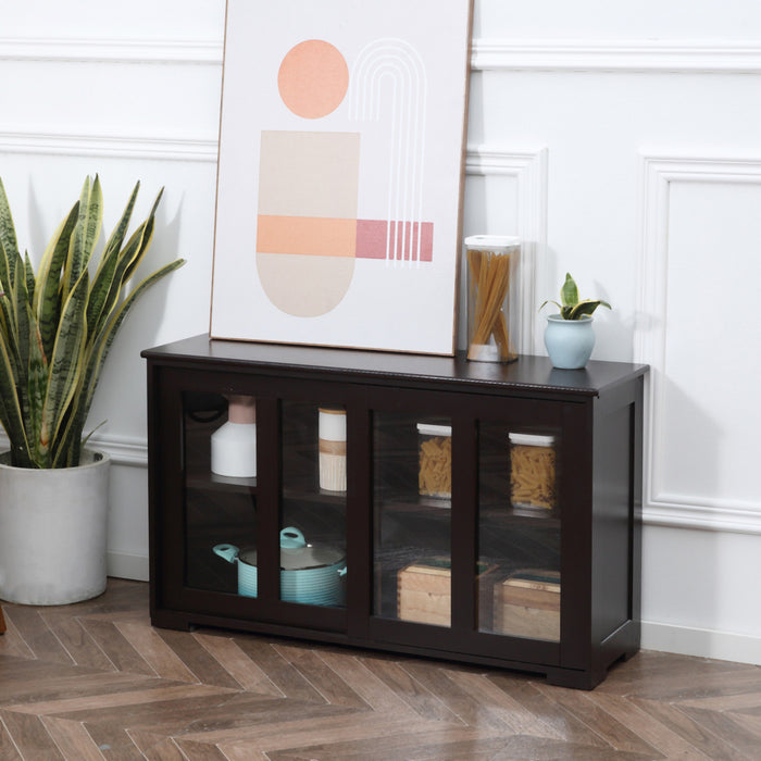 HOMCOM Kitchen Sideboard Stackable Storage Cabinet with Sliding Glass Door