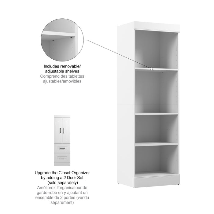 Bestar Edge 25 W Closet Organizer - White