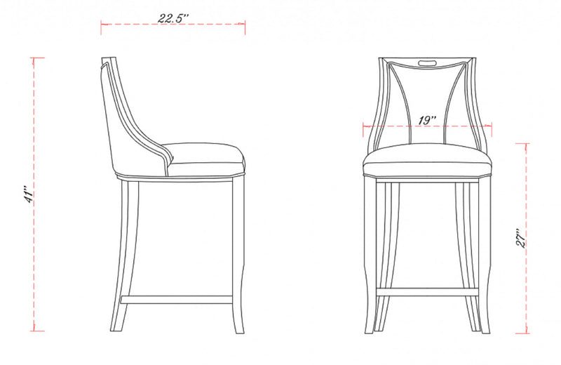 Emperor Traditional Wood Upholstered Barstool in Graphite - Set of 3