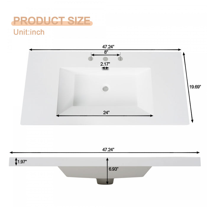 Ethan Wall-Mounted Bathroom Vanity with Integrated Sink Storage,Wood