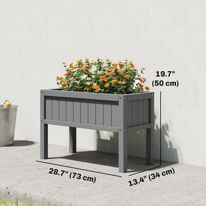 Outsunny Raised Garden Bed with Drainage Holes, Grey
