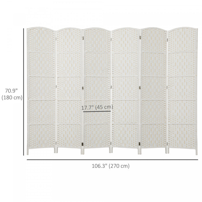 HOMCOM 6 Panel Folding Room Divider Privacy Screen Indoor Home Decoration