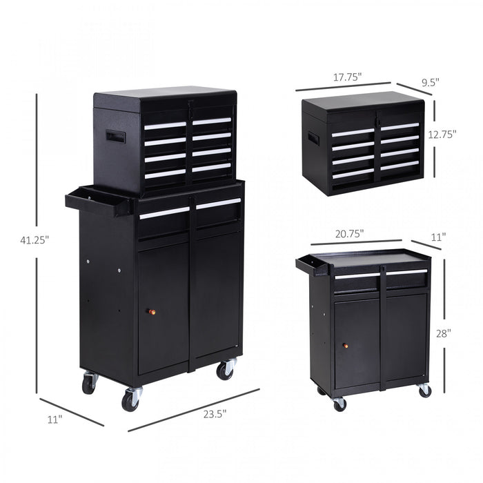 Durhand Rolling Tool Chest With 5 Drawers And Pegboard