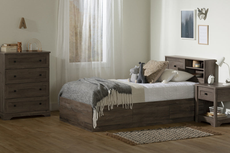 Hazen Bookcase Headboard - Fall Oak
