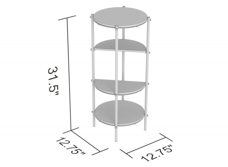 End Table With 4 Tier Etagere Shelf - Brown Reclaimed Wood