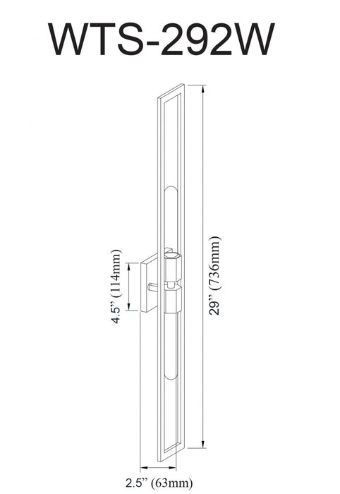 Dainolite Wisteria 2 Light Wall Sconce Tall Polished Chrome Lamp