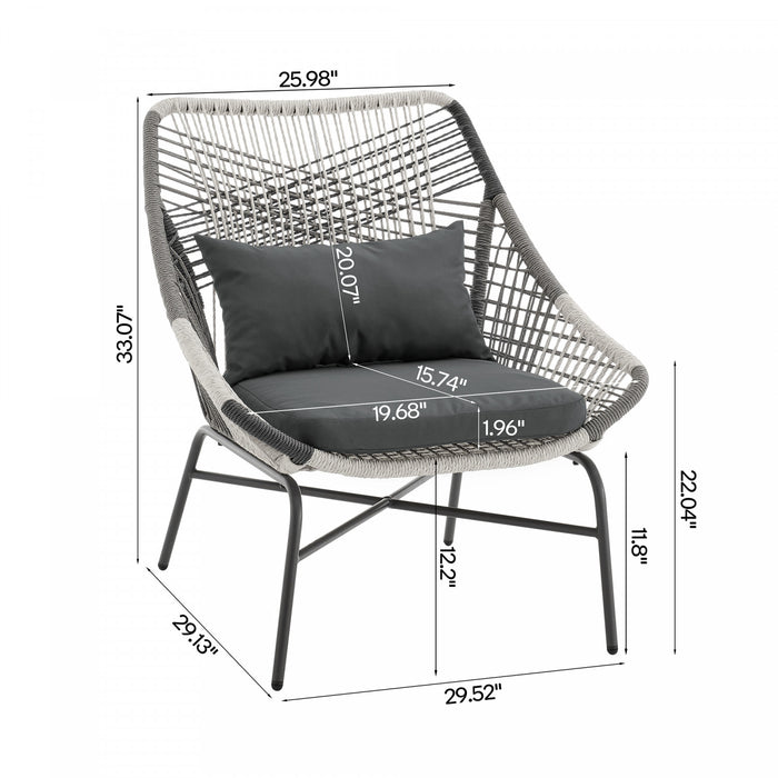 Ashland Modern 5-Piece Conversation Set in Gray