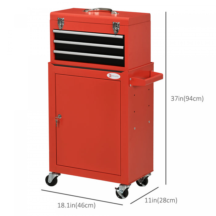 Durhand 2 In 1 Detachable Tool Box And Tool Cabinet With Wheels