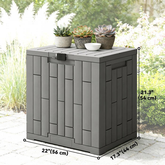 Outsunny 30 Gallon Resin Deck Box, Lockable Outdoor Storage Box