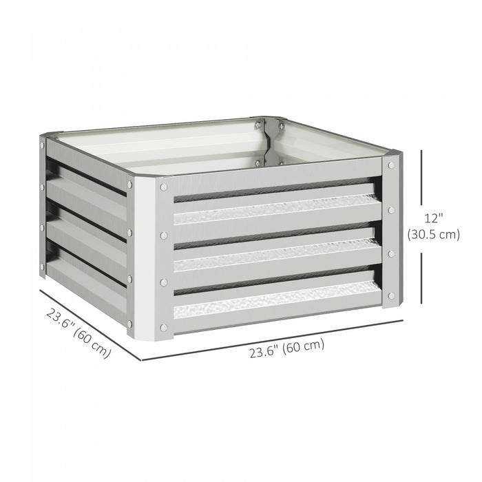 Outsunny 2' X 2' X 1' 2-pieces Raised Garden Bed , Silver