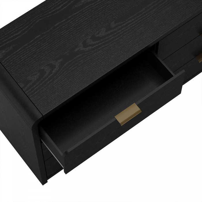 Grace Modern 60\" Dresser in Black (6-Drawer)