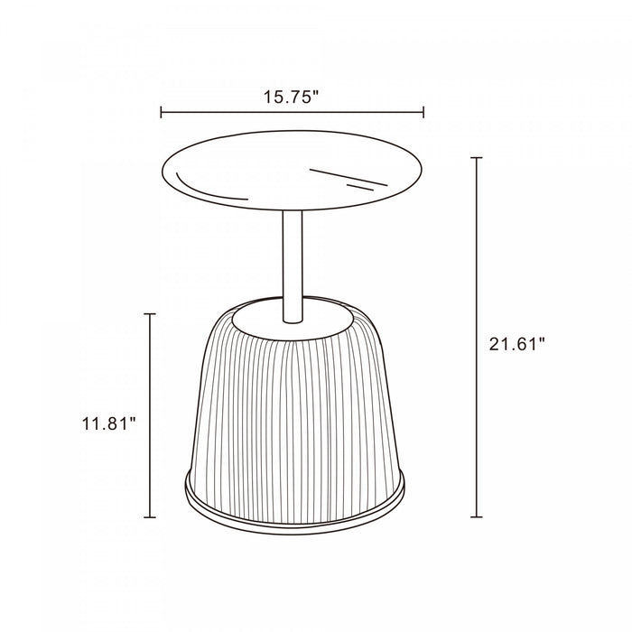 Anderson Modern Metal Top Upholstered End Table in Gray