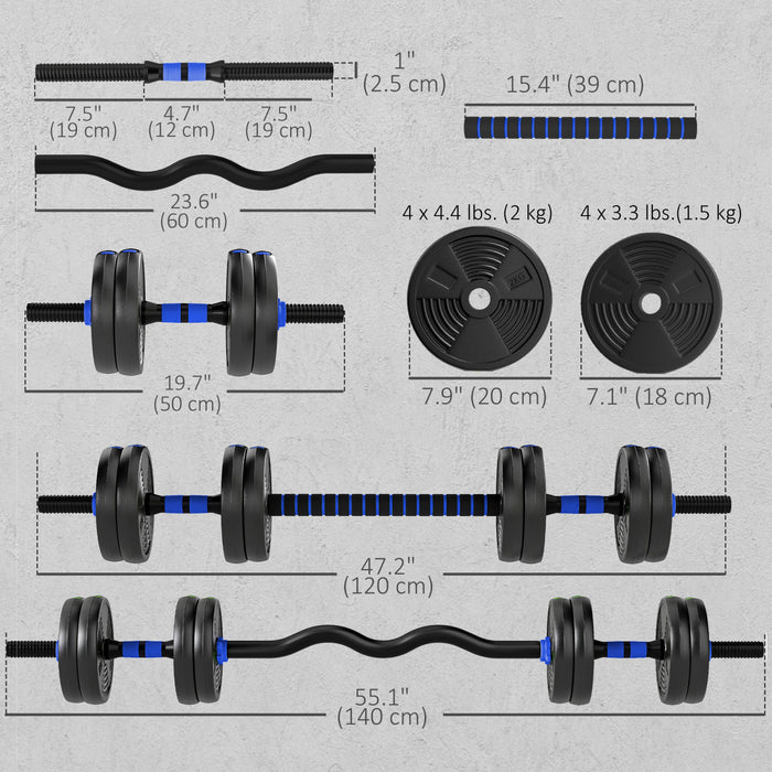 Soozier Adjustable Dumbbell Set, 3 in 1 Weights Set for Home Gym, 33lb