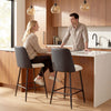 HOMCOM Bar Stools Set of 2, 26" Counter Height Bar Stools with PU Backrest