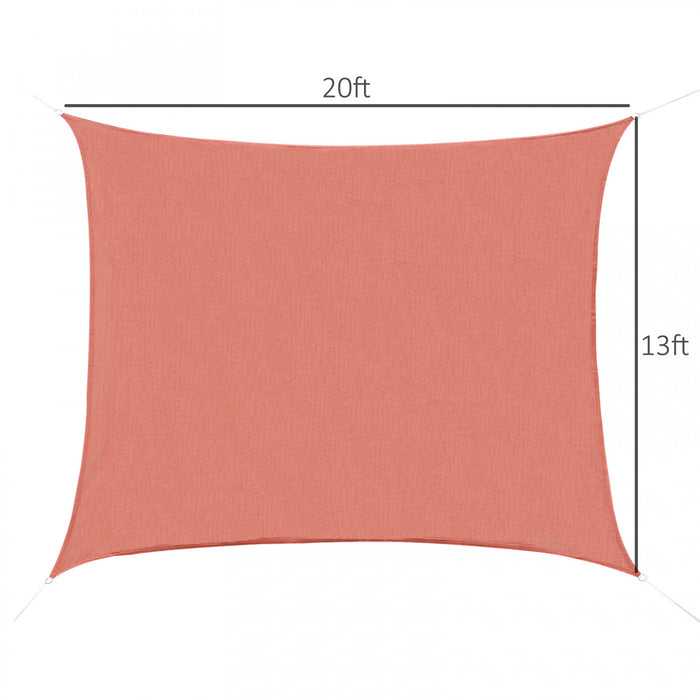 Outsunny Rectangle 13' X 20' Canopy Sun Sail Shade Garden Cover Uv Protector Outdoor Patio Lawn Shelter With Carrying Bag (red)