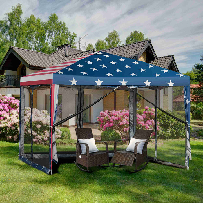 Costway 10'x10' Fodling Pop Up Tent Gazebo Canopy Mesh Sidewall