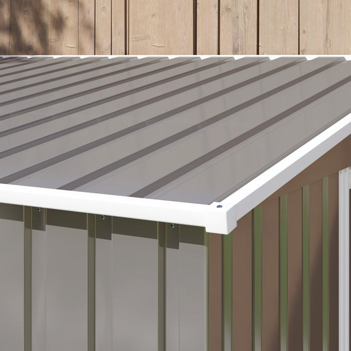 Outsunny 5 X 7ft Lean To Outdoor Storage Shed W/ Foundation, Light Grey