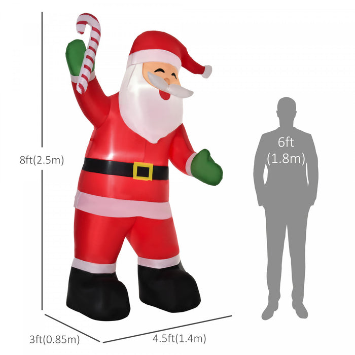 Homcom 8ft Santa Claus Inflatable Christmas Decoration