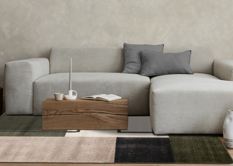 Marley Geometric Modern Green Grey White Area Rug - 5'3\" x 7'7\"