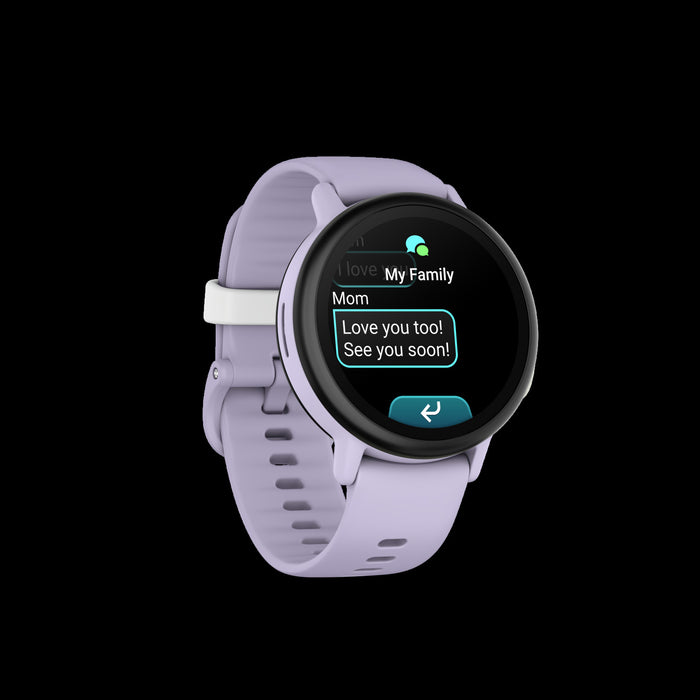 Garmin Bounce 2 Light Purple Kids Smartwatch - Safe Wearable, GPS Sports Tracking, Sleep Monitoring, Voice Commands, Fun Themes, Educational Quizzes