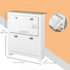 HOMCOM Hallway Shoe Cabinet with 2 Flip Drawers for 12 Pair of Shoes White