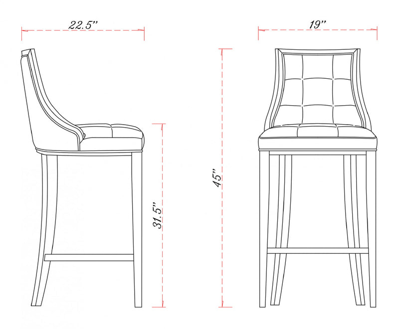 Fifth Avenue Traditional Wood Upholstered Barstool in Graphite - Set of 3