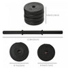 Soozier 2 x 22lbs Adjustable Dumbbell Set Pair Dumb Bell Weight Fitness
