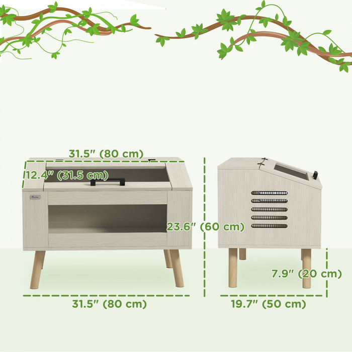 Pawhut 29 Gallon Reptile Terrarium, 31.5\" X 20\" X 24\" Top Opening Reptile Tank With Tempered Glass Windows, Ventilations, For Snakes Lizards Horned Frogs Chameleons Hamsters Gerbil