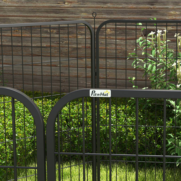 Pawhut 8 Panel Pet Playpen Play Yard Fence Home Diy Heavy-duty Metal Foldable Indoor Outdoor 31\" X 39.25\"