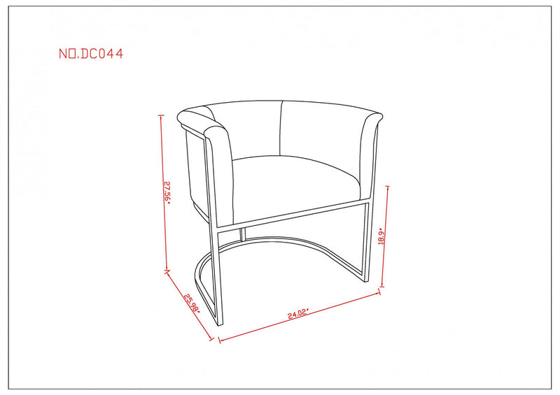 Cosmopolitan Mid-Century Modern Vegan Leather Metal Dining Chair in Camel - Set of 2