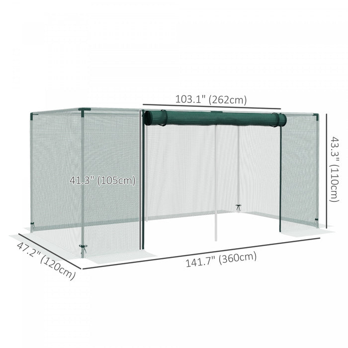 Outsunny 8' X 4' Plant Protection Tent Crop Cage With Door, Green