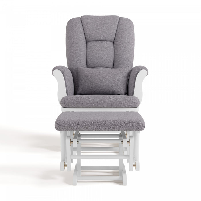 Storkcraft Tuscany Glider and Ottoman - White/Gray Swirl