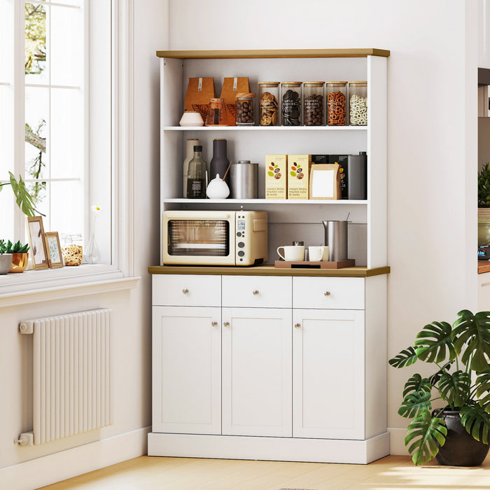 HOMCOM Kitchen Pantry Buffet Server with Drawers and Storage Cabinets