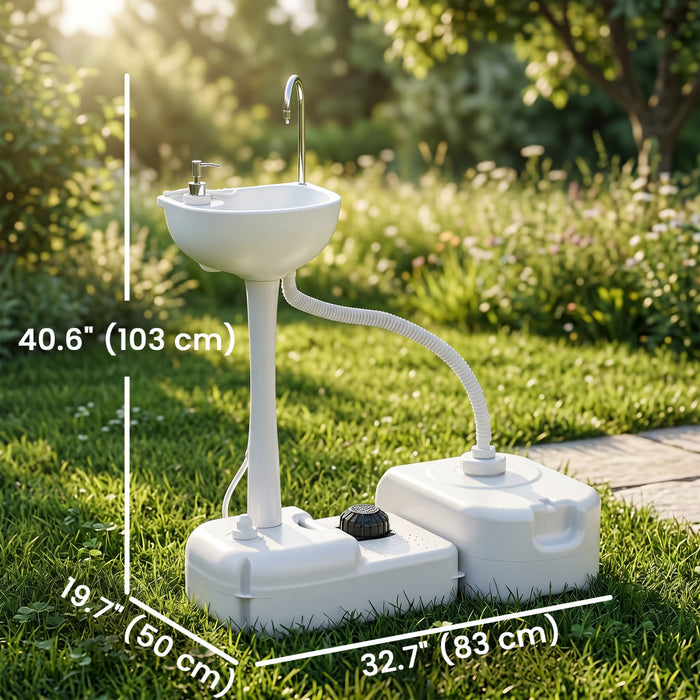 Outsunny Portable Camping Sink Hand Wash Station Basin for Outdoor