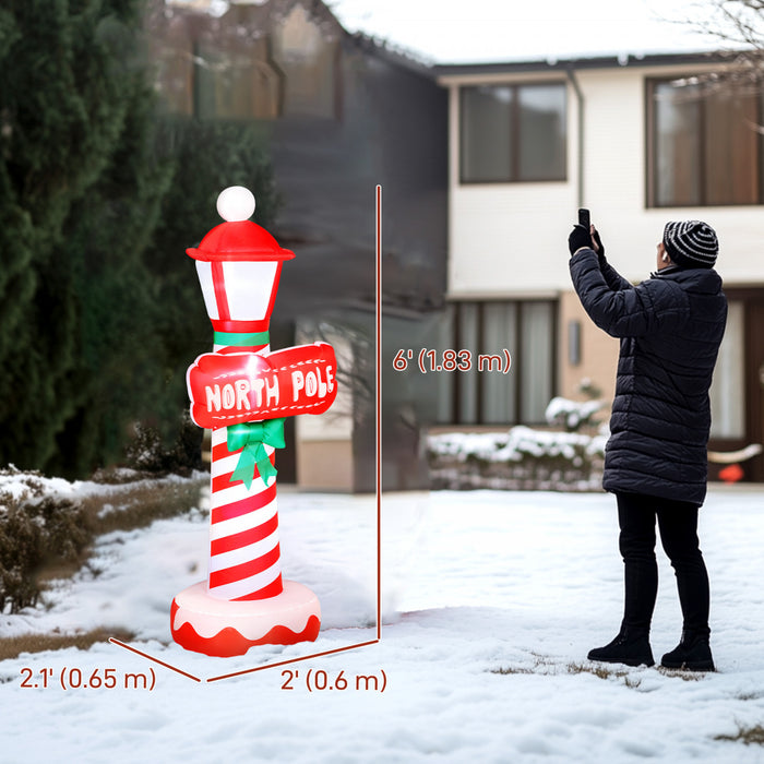 Outsunny 6FT Christmas Inflatable, Lighthouse Xmas Decoration with Lights