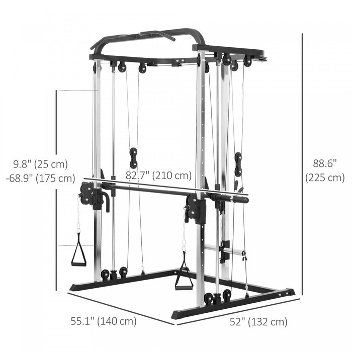 Soozier Smith Machine With Cable Crossover System And Squat Rack