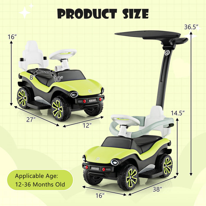 3-in-1 Licensed Volkswagen Kids Ride On Push Car Sliding Car W/ Music & Light