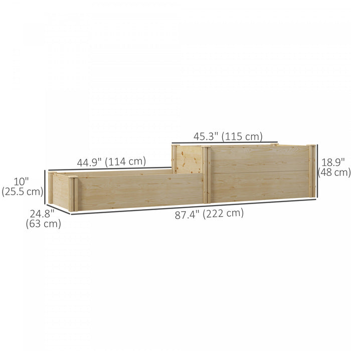 Outsunny Diy Wooden Raised Garden Bed Kit With Open Bottom, Two-box Outdoor Elevated Planter Box For Backyard, Patio To Grow Vegetables, Flowers, Fruits And Herbs, Easy Assembly