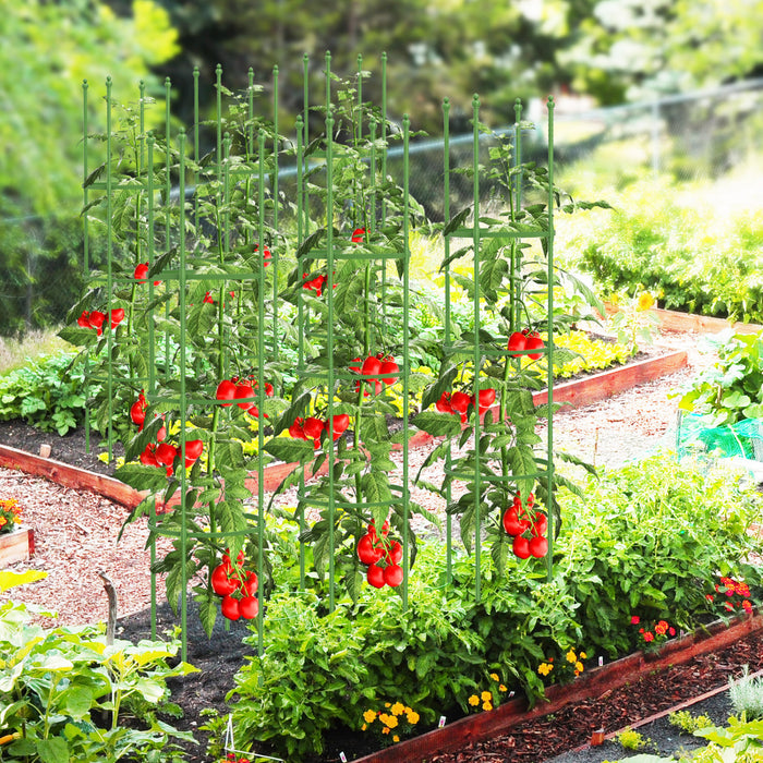 Costway 2-pack Garden Trellis 57\" Plant Support & Tomato Cages With Adjustable Height