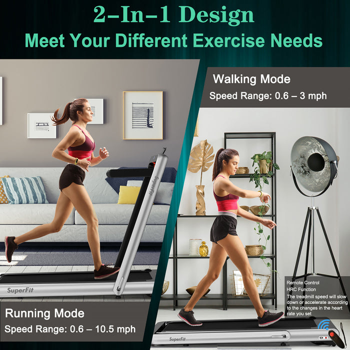 Superfit 4.75hp 2 In 1 Folding Treadmill W/remote App Control