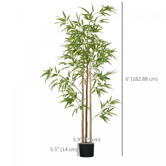 HOMCOM 2 Piece 6ft Artificial Tree Bamboo for Indoor Home Decor