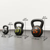 Soozier Three-Piece Kettlebell Set Weights with Storage Stand for Home Gym Weight Lifting Training, 5lbs, 10lbs, 15lbs (2.2kg, 4.5kg, 6.8kg)