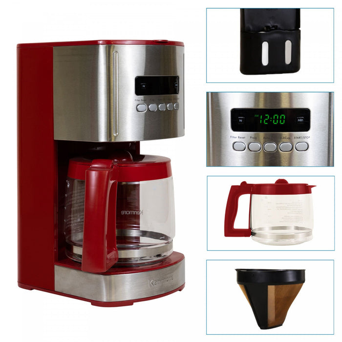 Kenmore 12-Cup Programmable Coffee Maker Red - KKCM12R